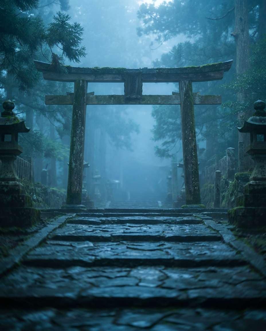foggy mountain gate photo