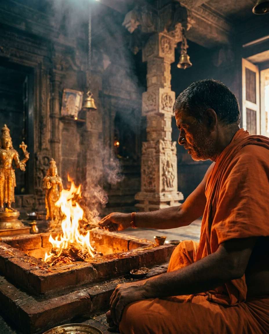 ritual fire offering photo