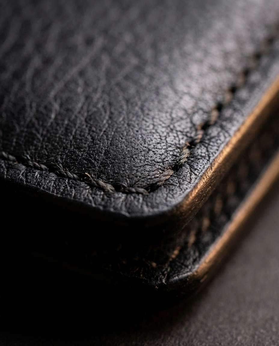 leather wallet closeup photo