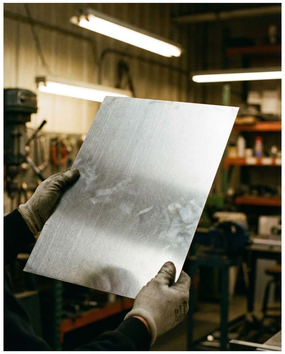 metal sheet in workshop photo