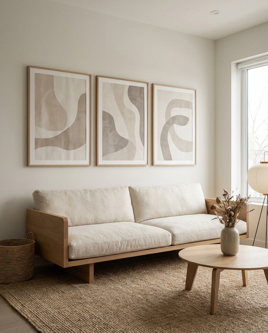 japandi neutral triptych photo