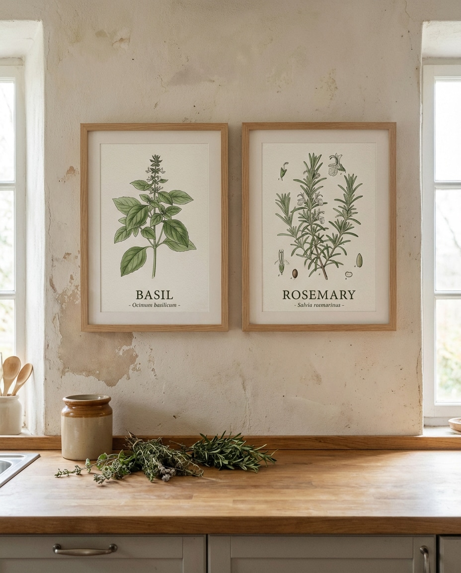 kitchen herb illustrations photo