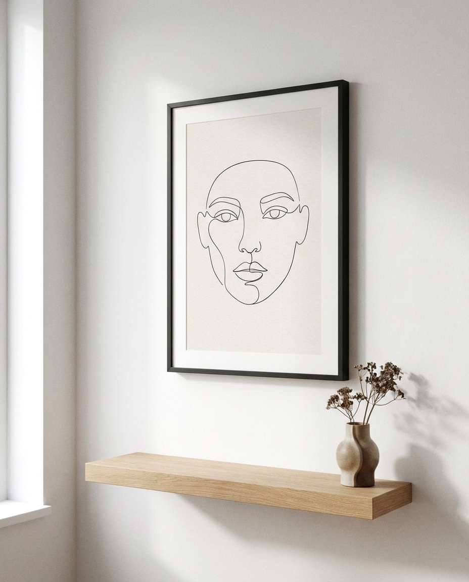 minimal line face photo