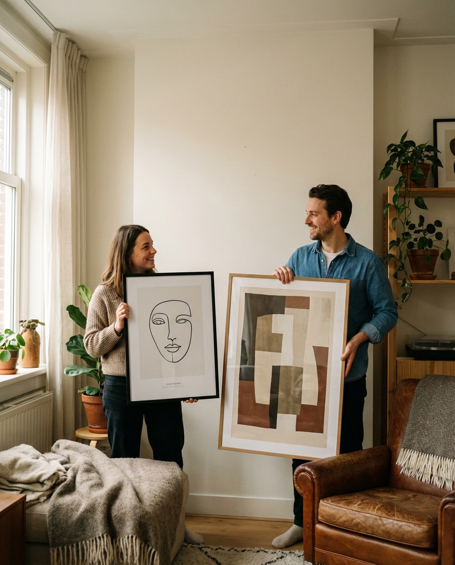 couple choosing prints photo