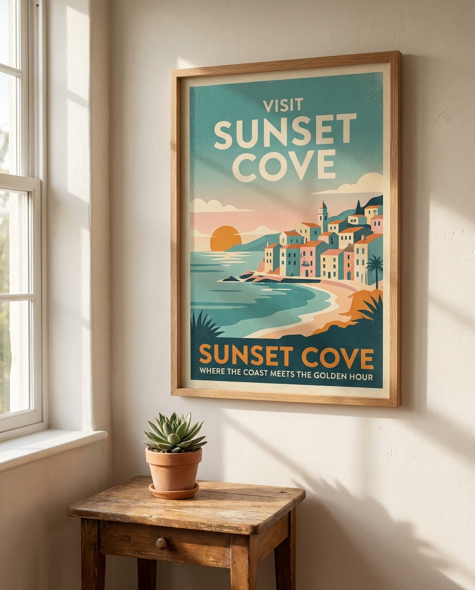 vintage travel poster photo