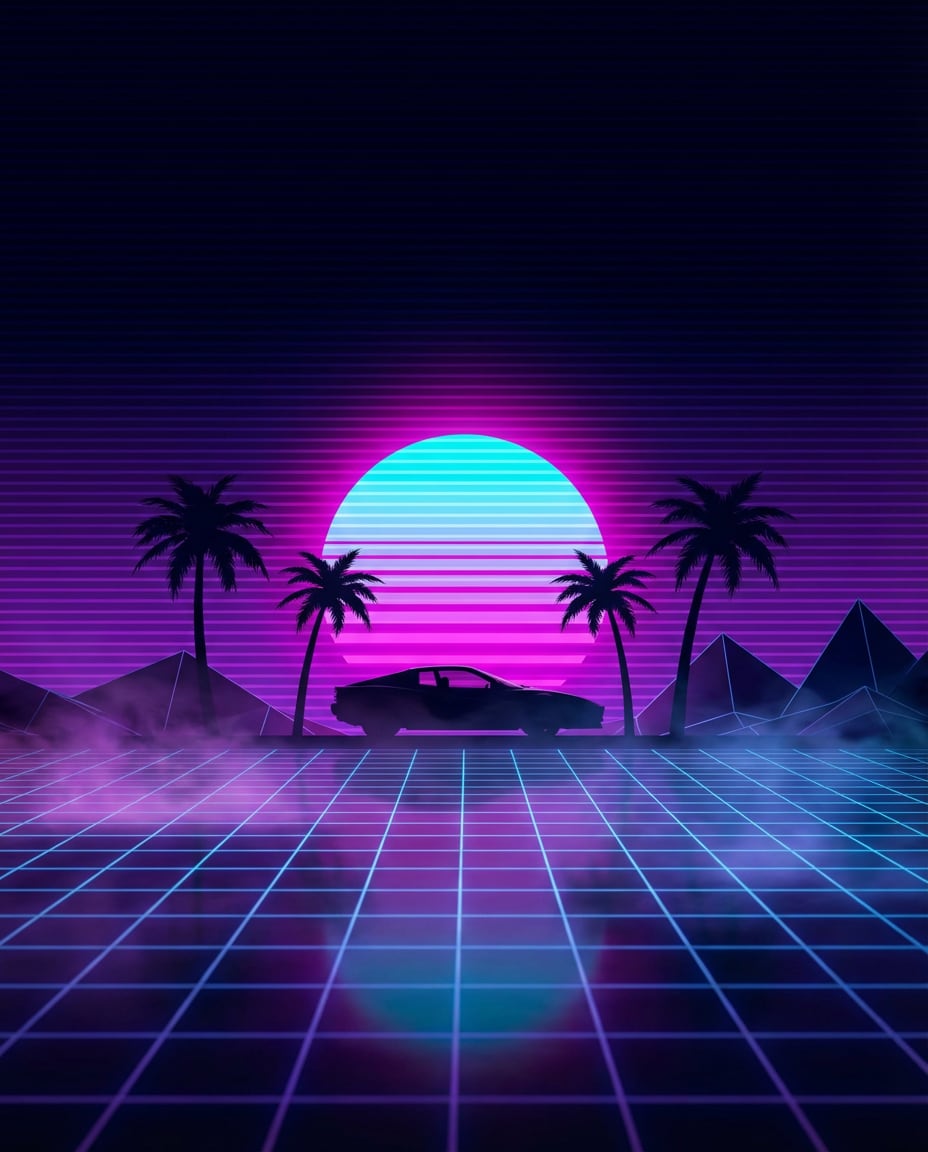 retro sun grid photo