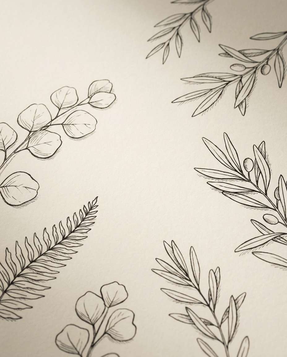 botanical line art photo