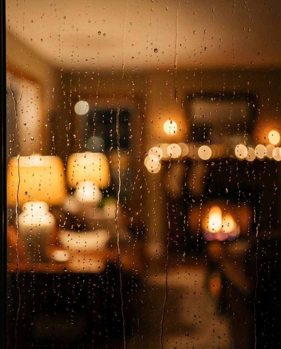 cozy window rain photo