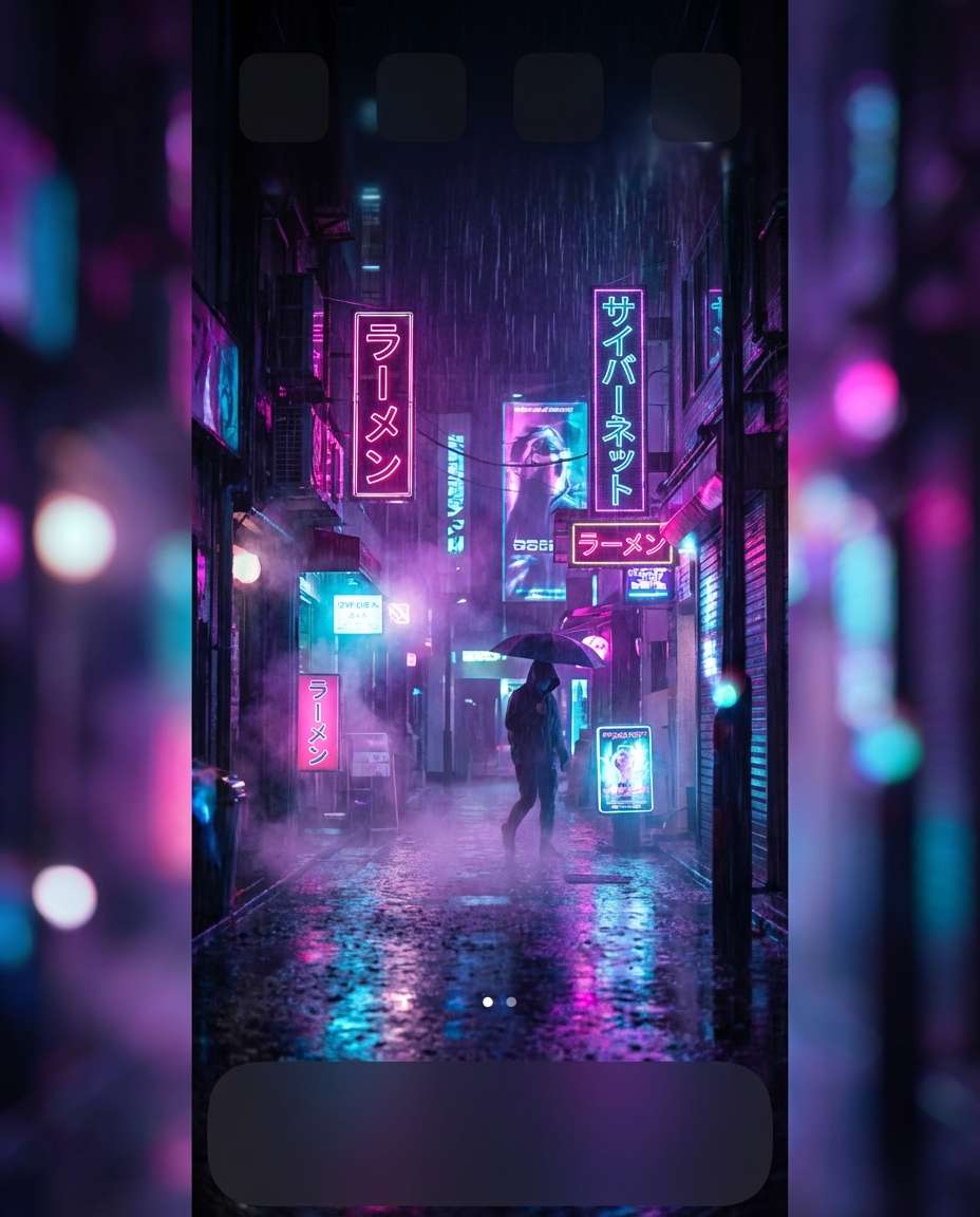 neon rain alley photo