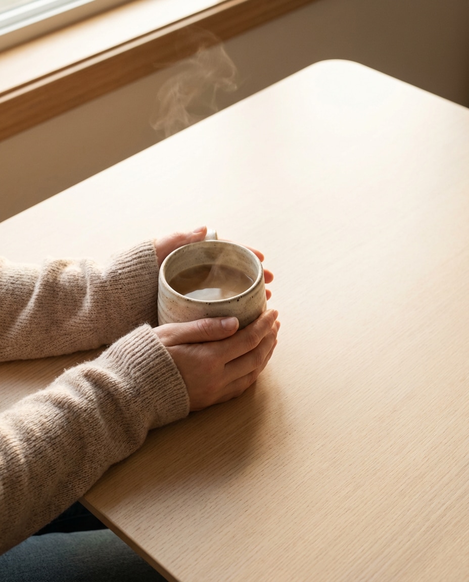 hands holding coffee photo