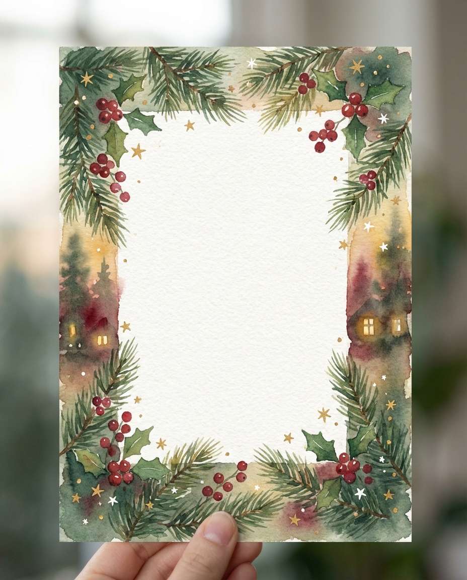 christmas pine frame photo