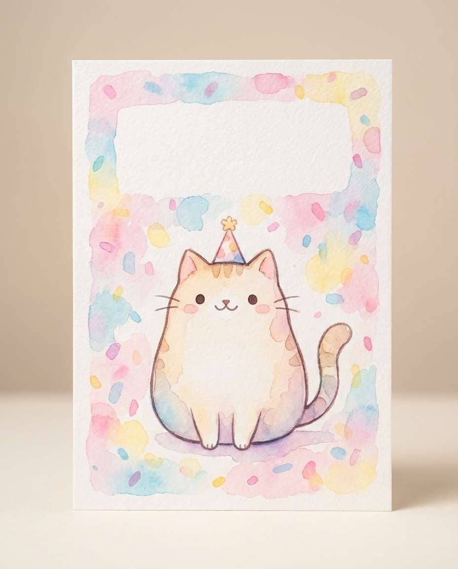 kawaii cat birthday photo