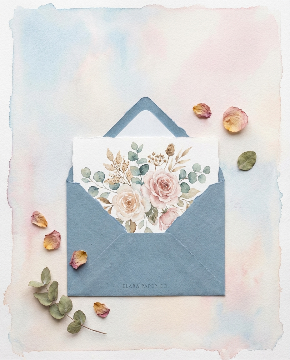 envelope flat lay photo