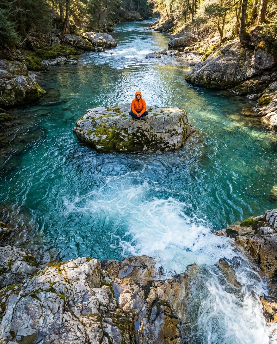 drone river ledge photo