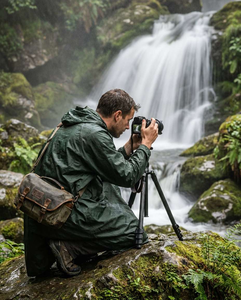 photographer at tripod photo