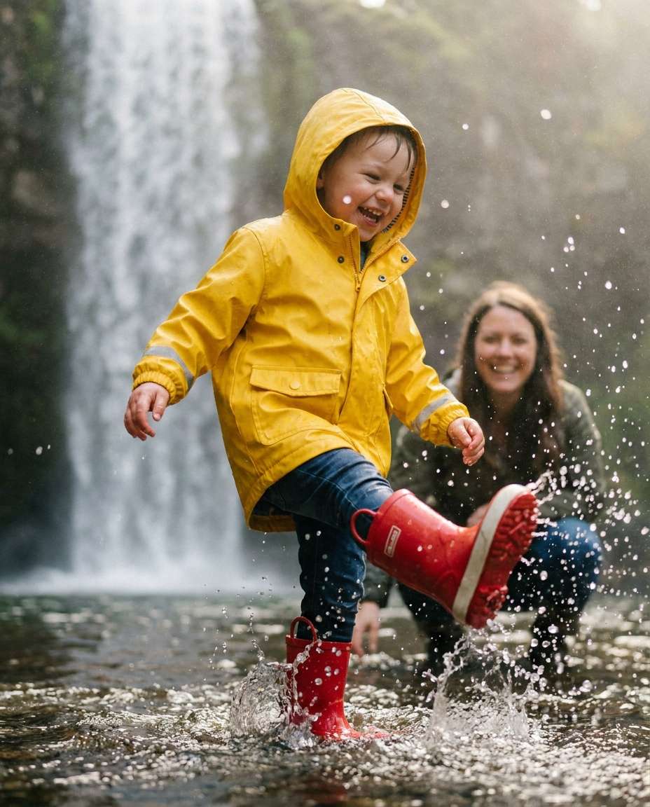 yellow raincoat kid photo