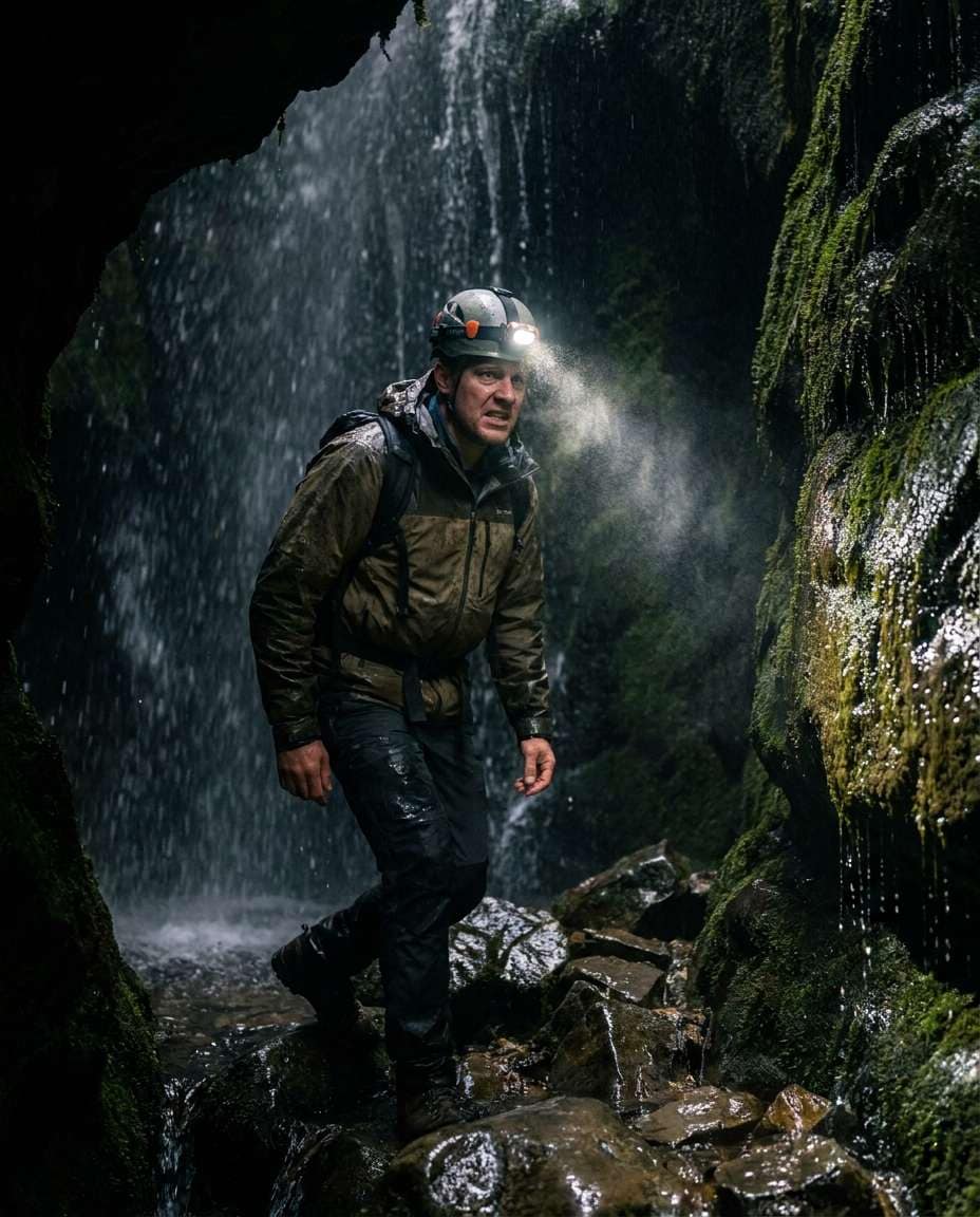 headlamp cave discovery photo