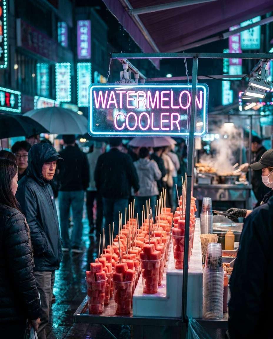 neon night market photo
