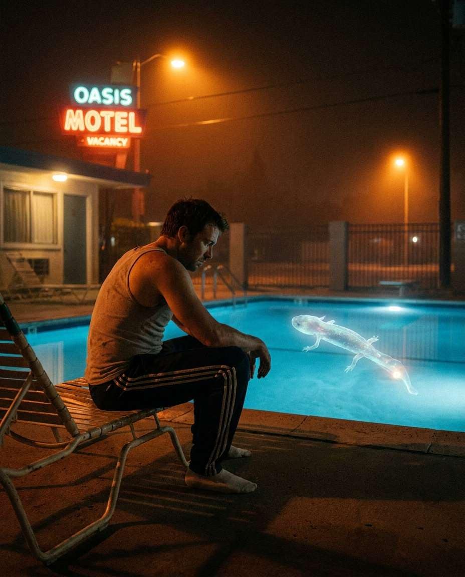motel pool stillness photo