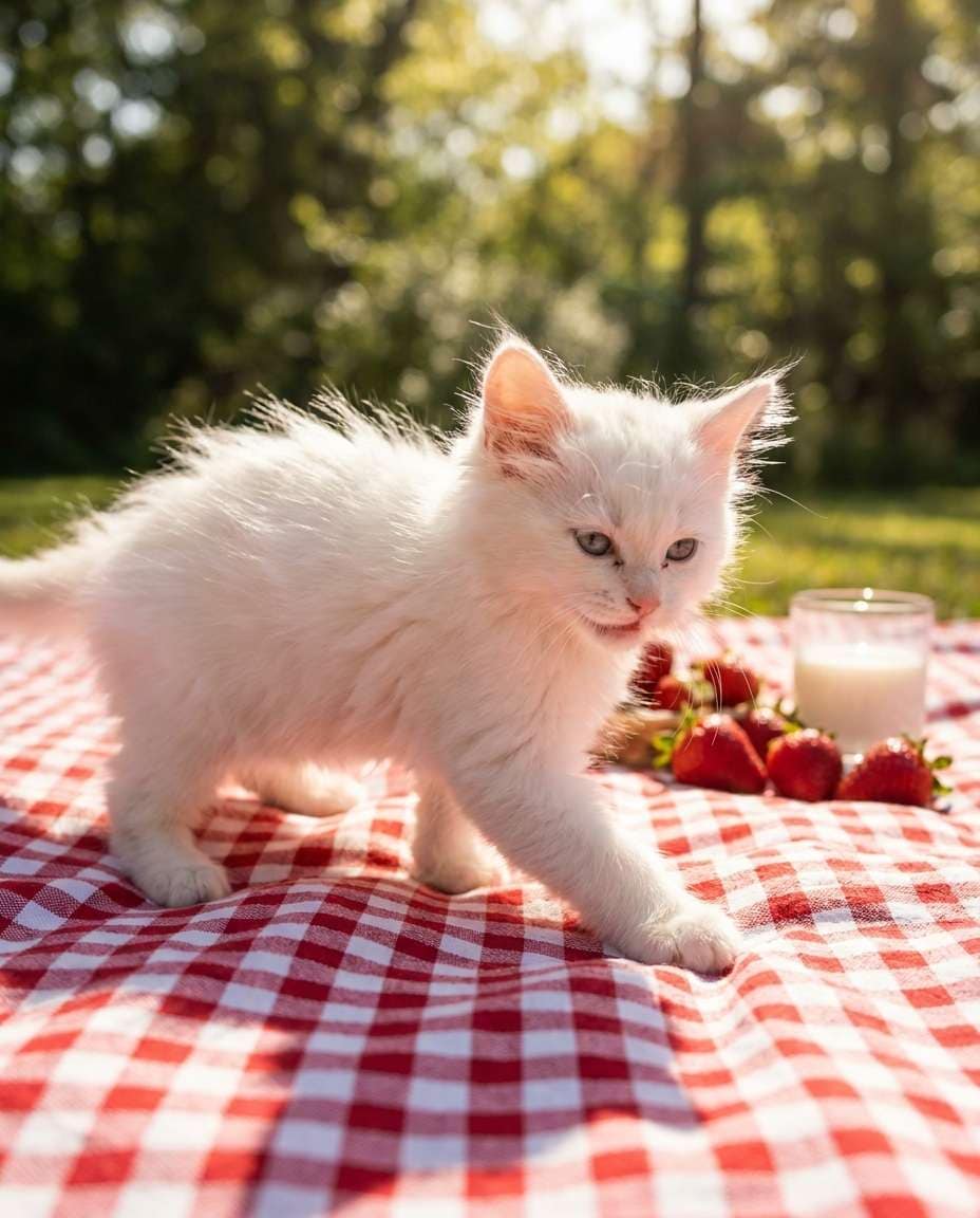 strawberry picnic scene photo