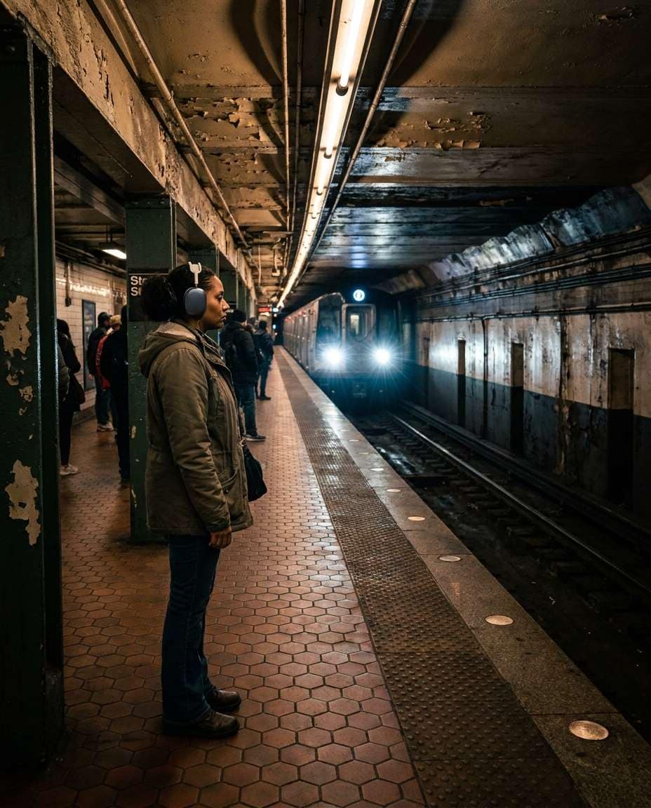 subway platform scene photo