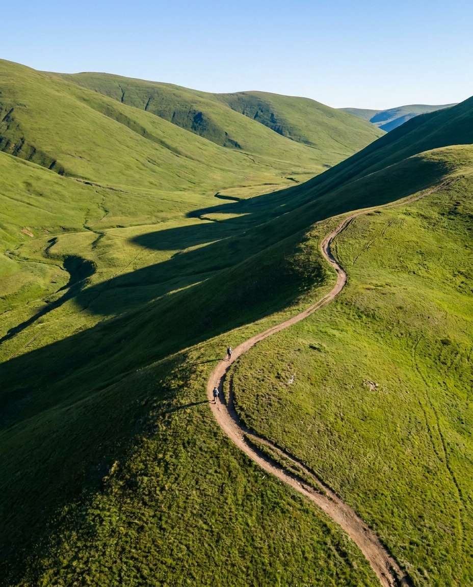 drone overhead hike photo
