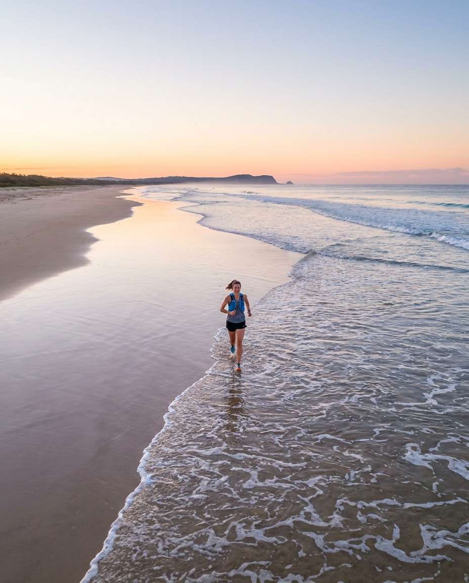 beach run dawn photo