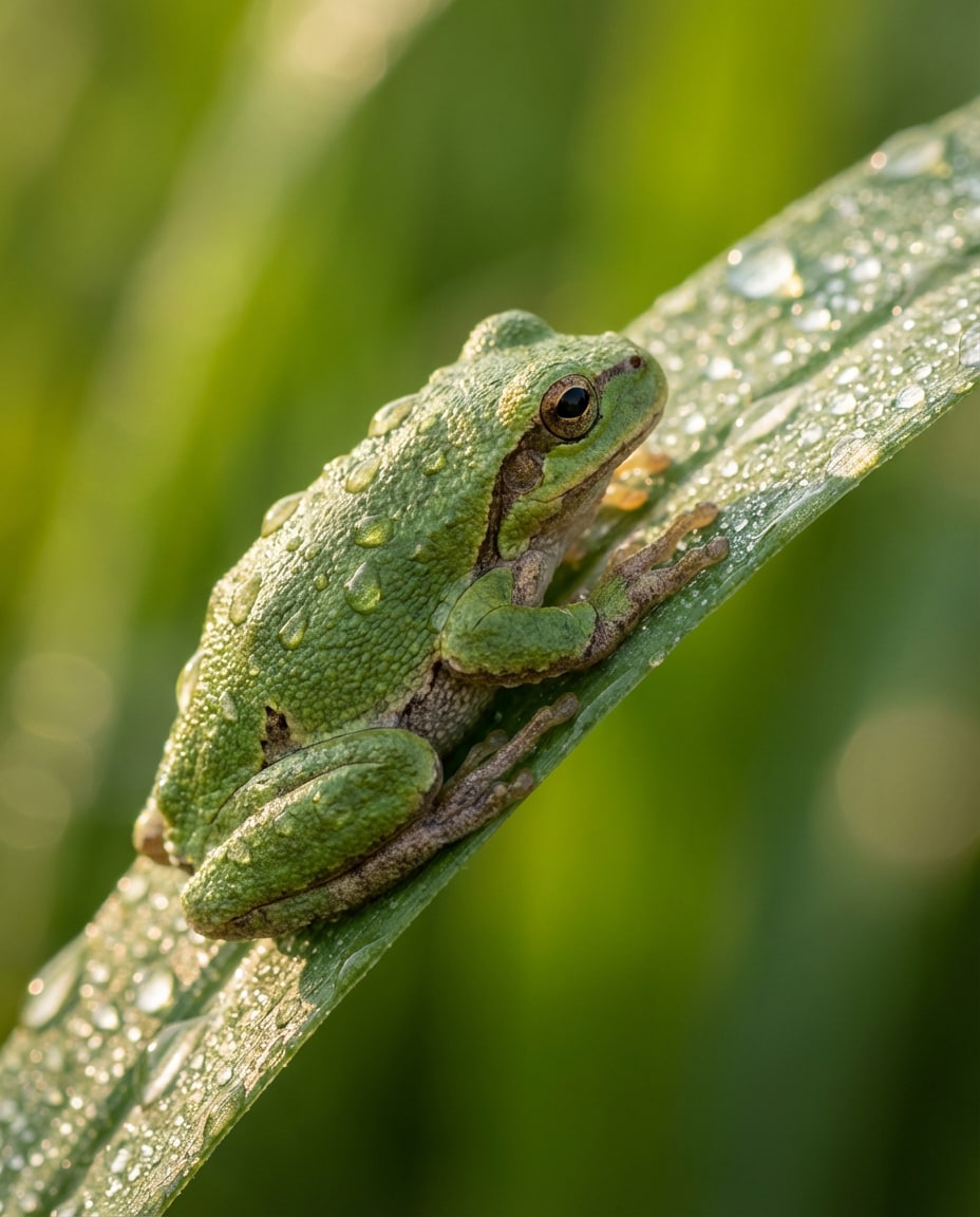 frog macro dew photo