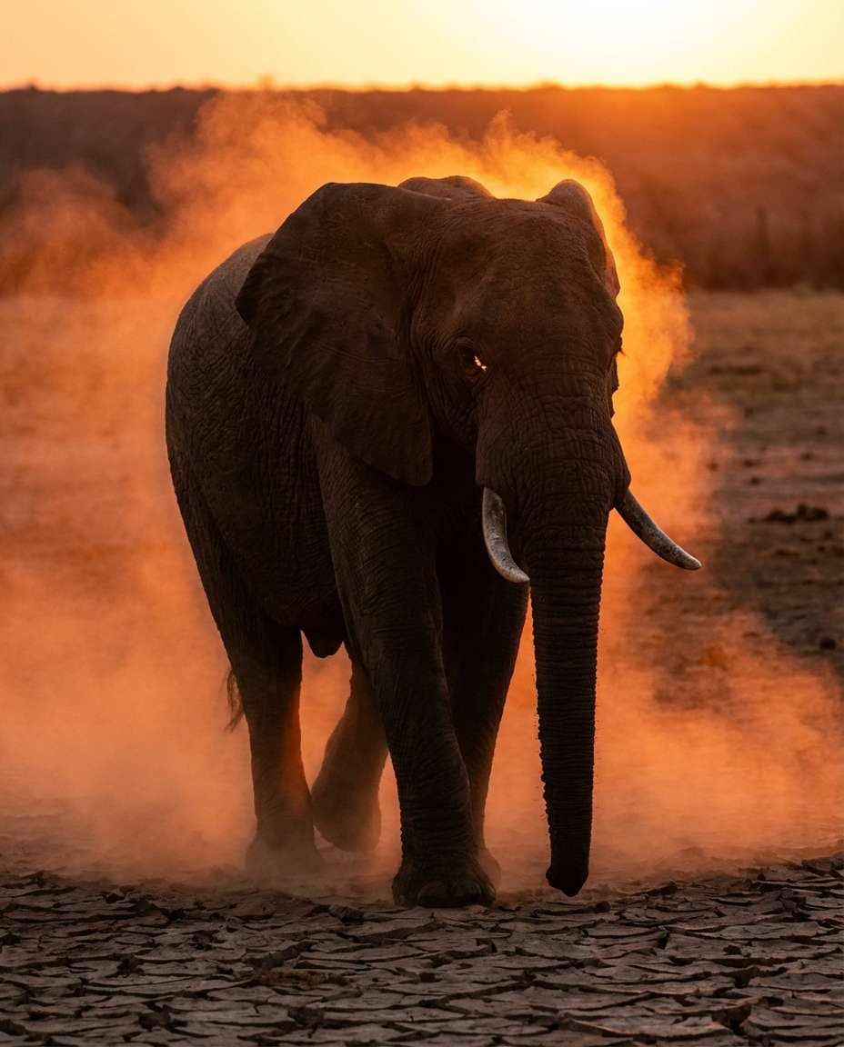 elephant dust storm photo