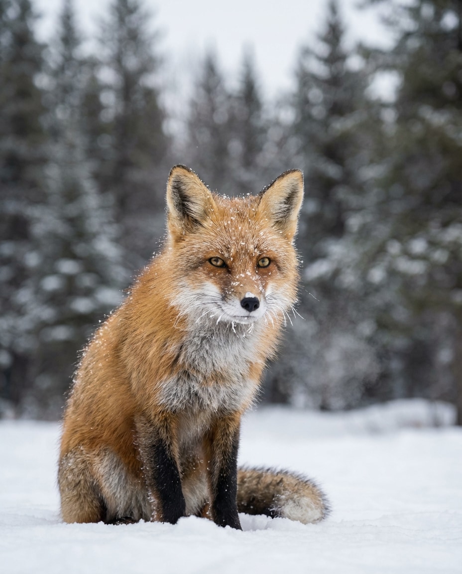fox in snow photo