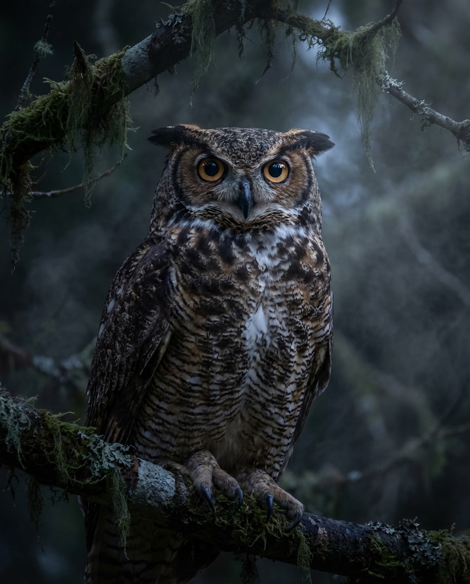 owl night portrait photo