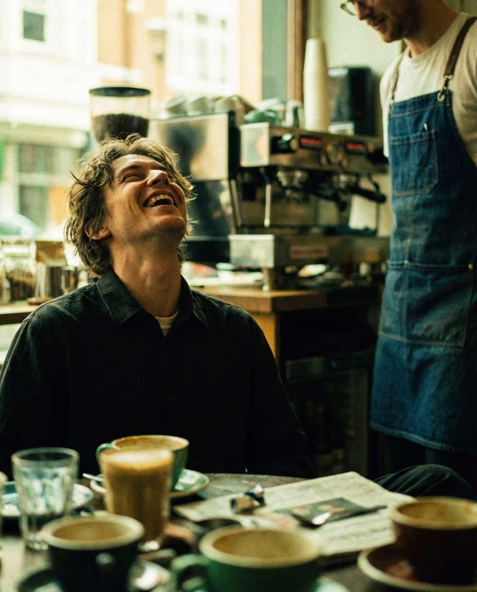 cafe candid 90s photo