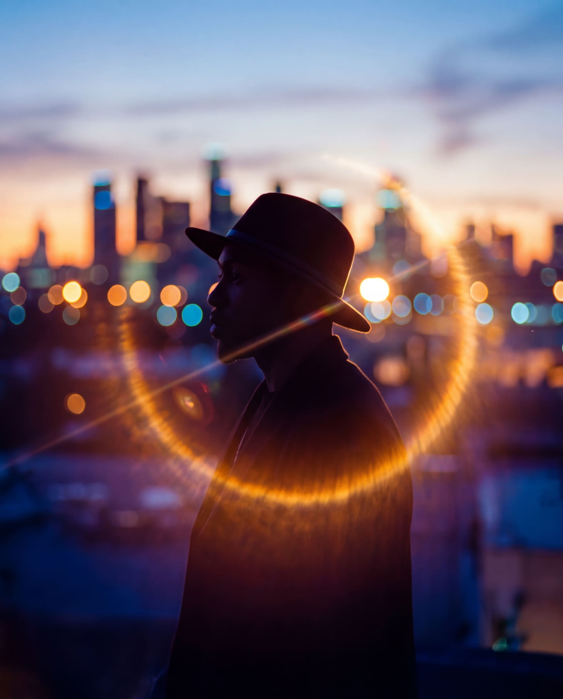 cinematic backlit silhouette photo