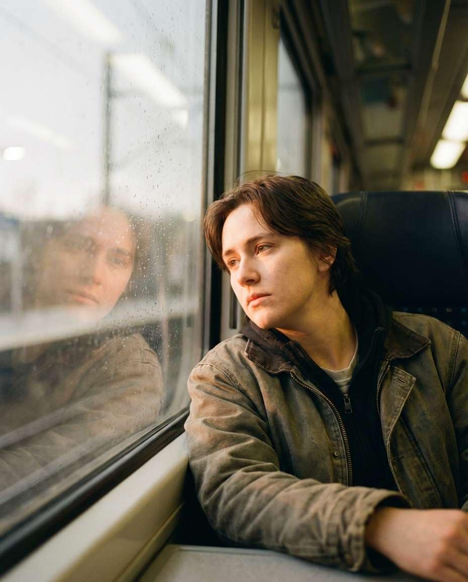 cinematic train window photo