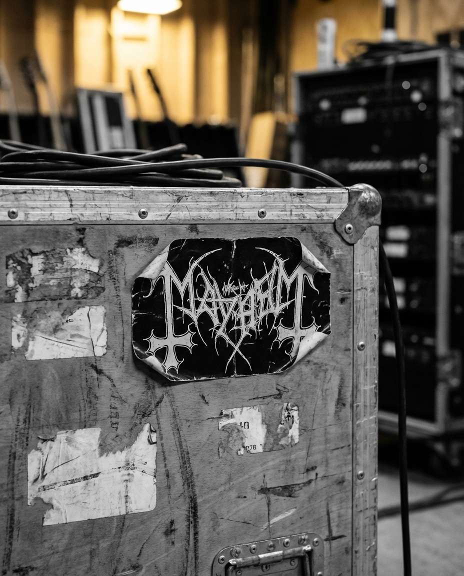 sticker on flight case photo