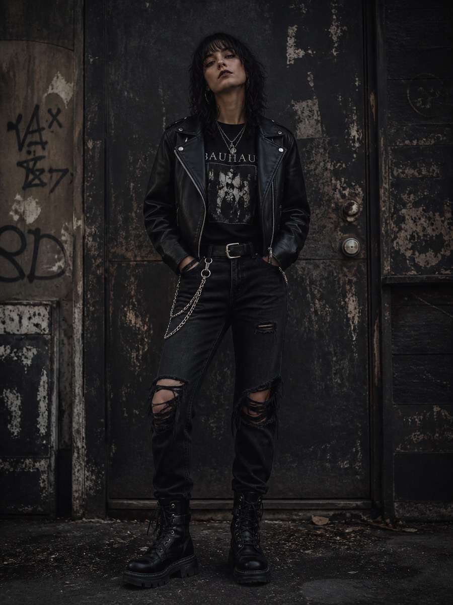 Leather Jacket Grunge Vibe photo