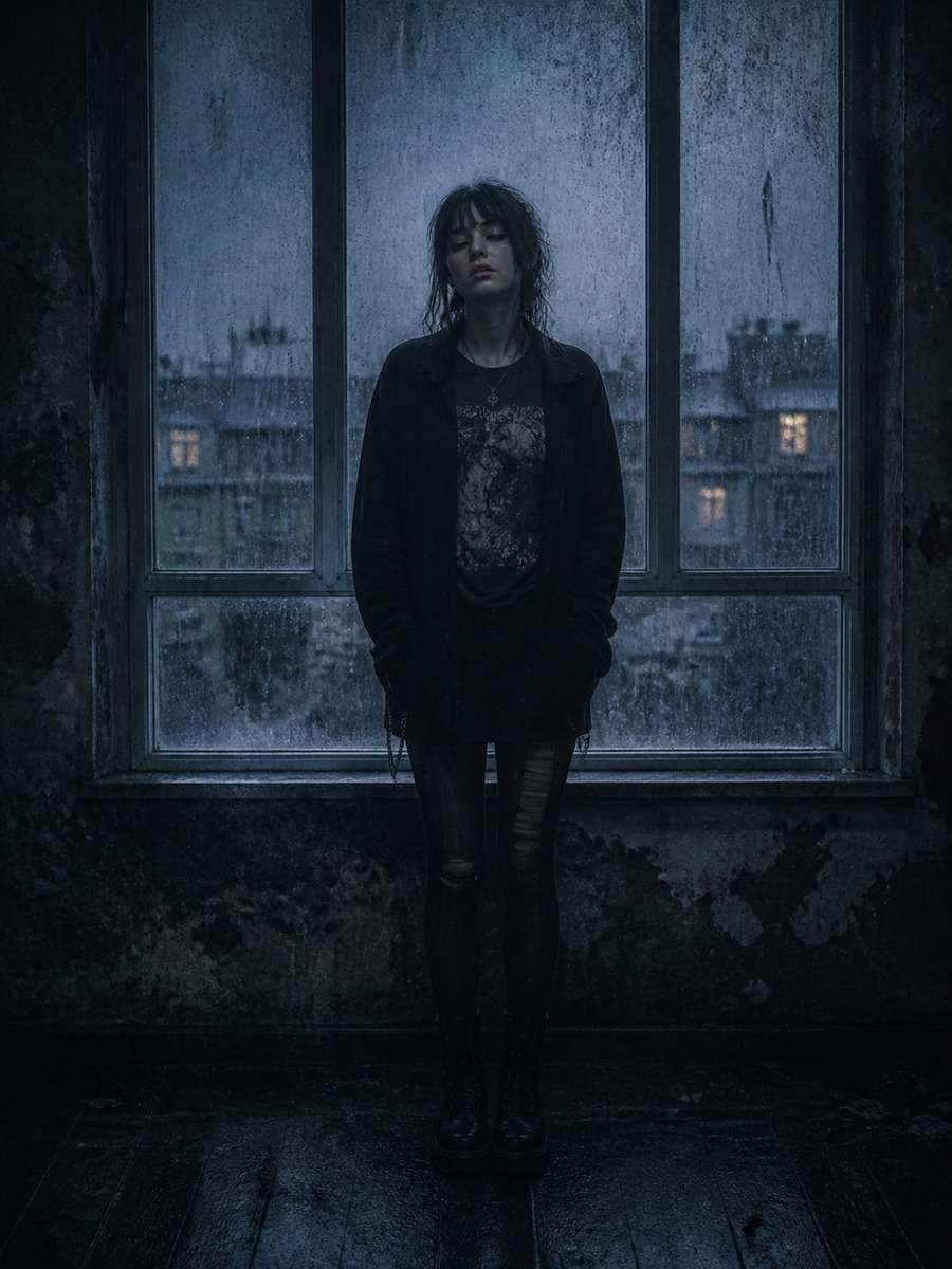 Rainy Window Grunge Mood photo