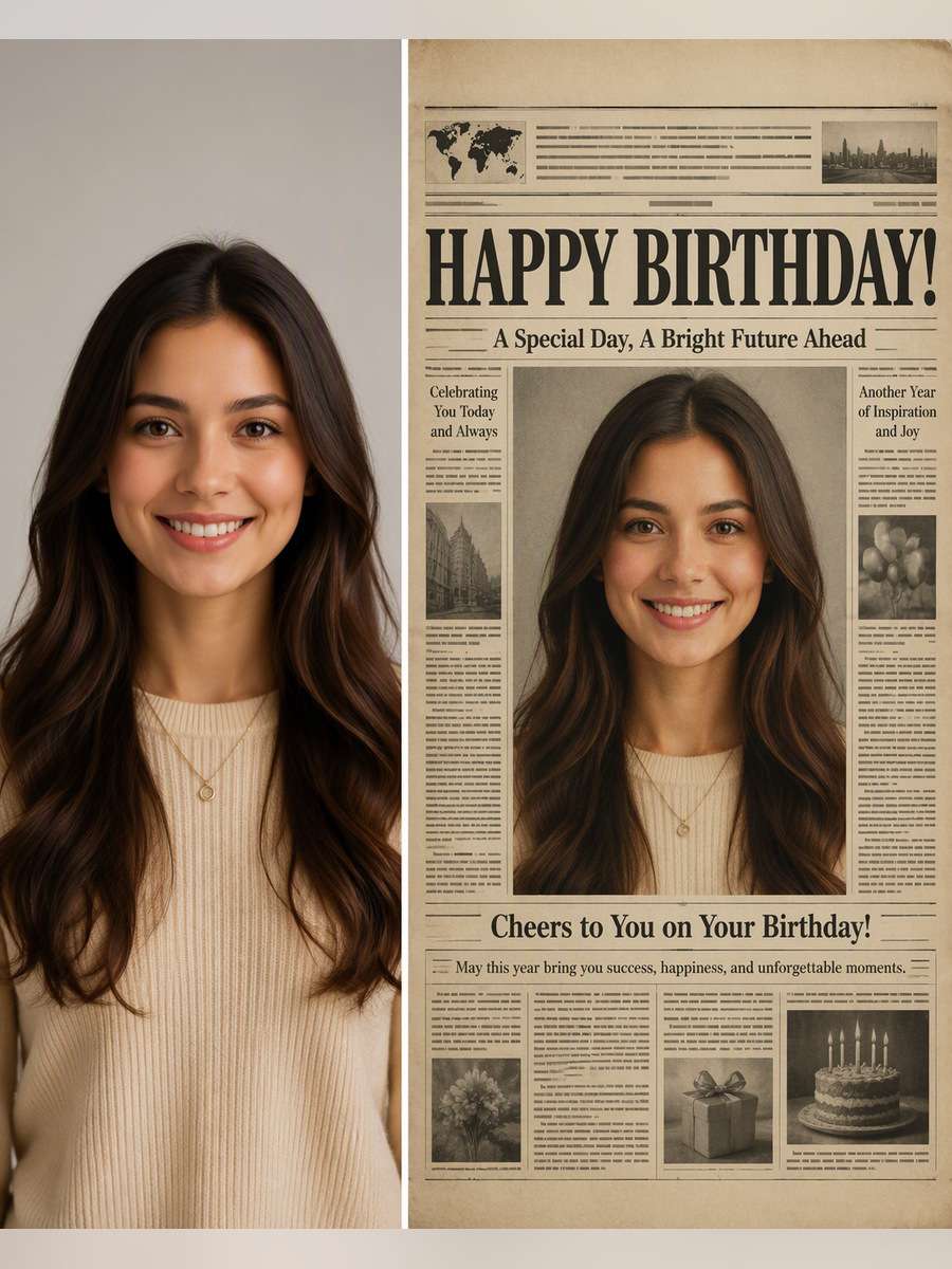 Birthday Headline Wall - illustrative image-to-image before and after