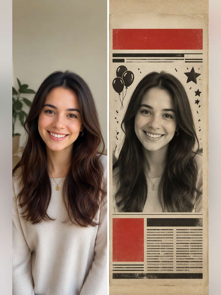 Birthday Bulletin Aesthetic - illustrative image-to-image before and after