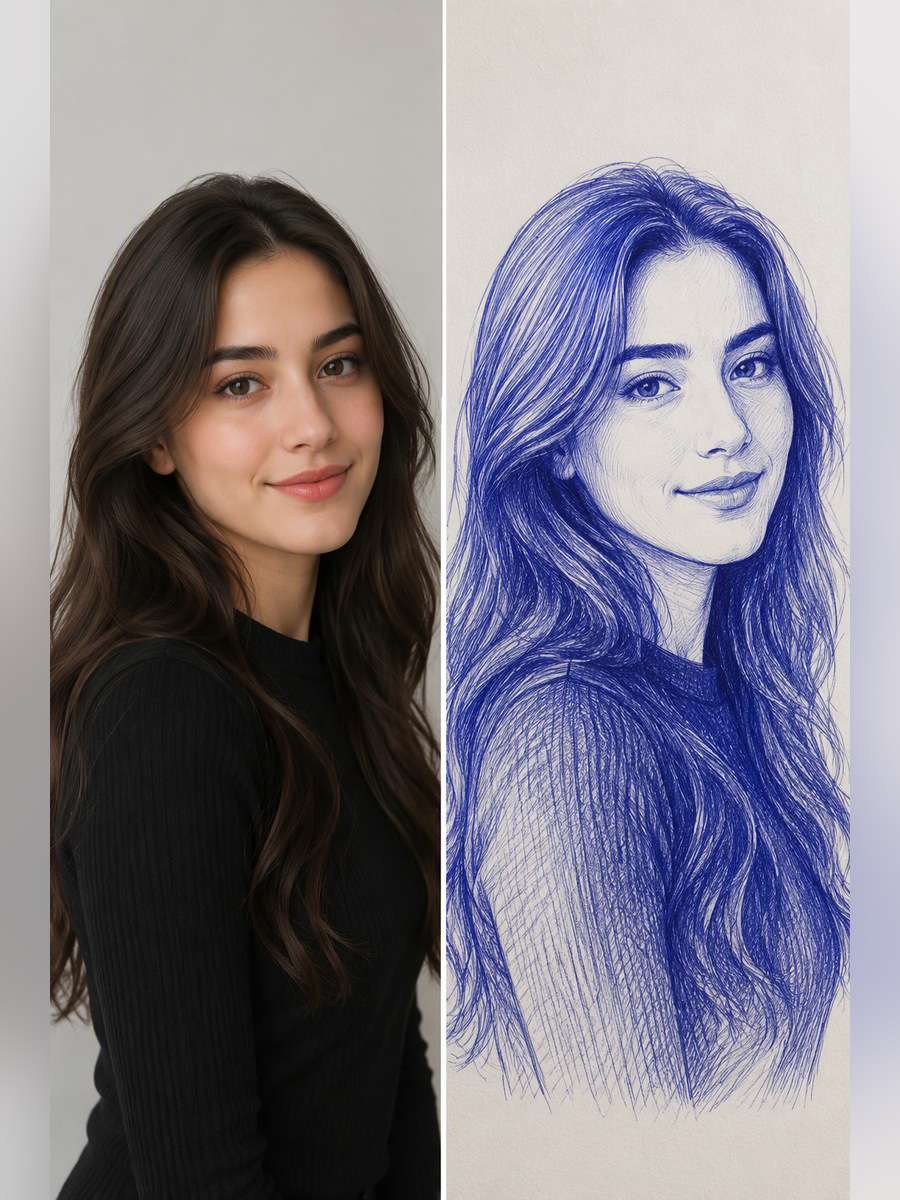 Three-Quarter View Sketch - illustrative image-to-image before and after
