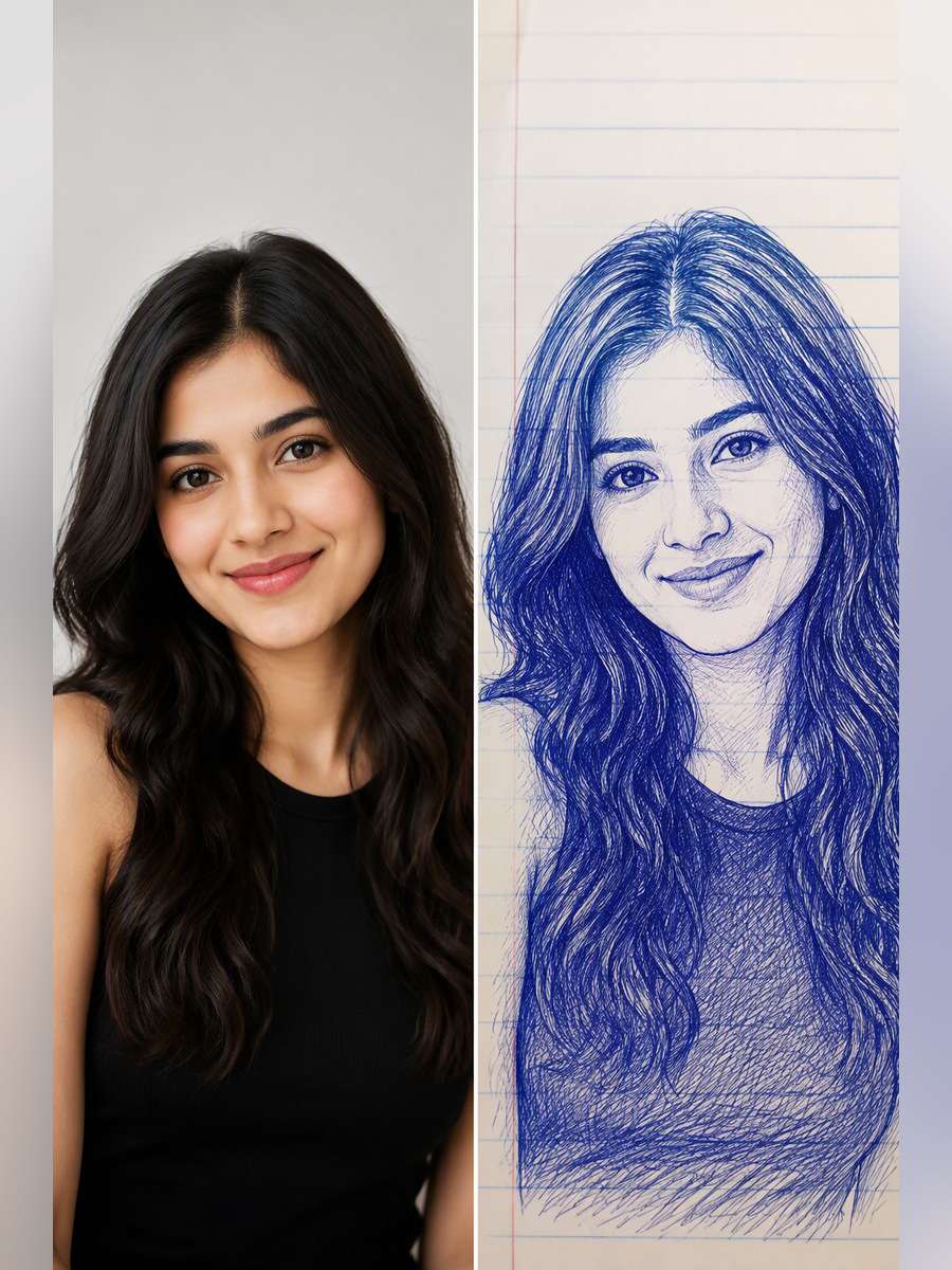 Student Notebook Portrait - illustrative image-to-image before and after