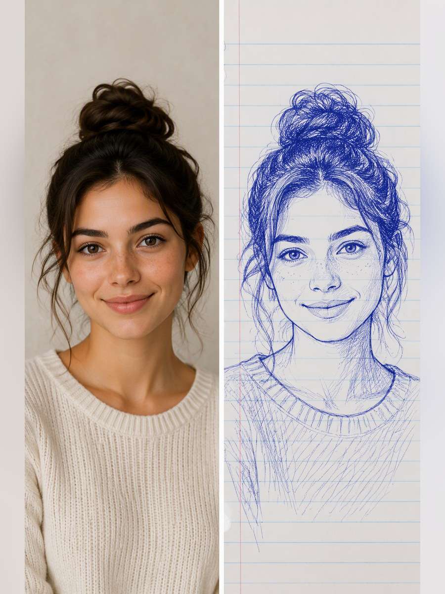 Loose Journal Doodle - illustrative image-to-image before and after