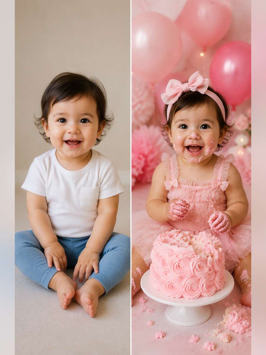 Pink Frosting Joy - illustrative image-to-image before and after