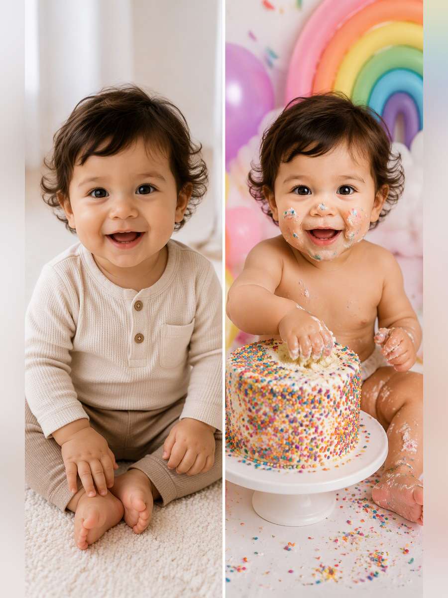 Rainbow Sprinkle Moment - illustrative image-to-image before and after