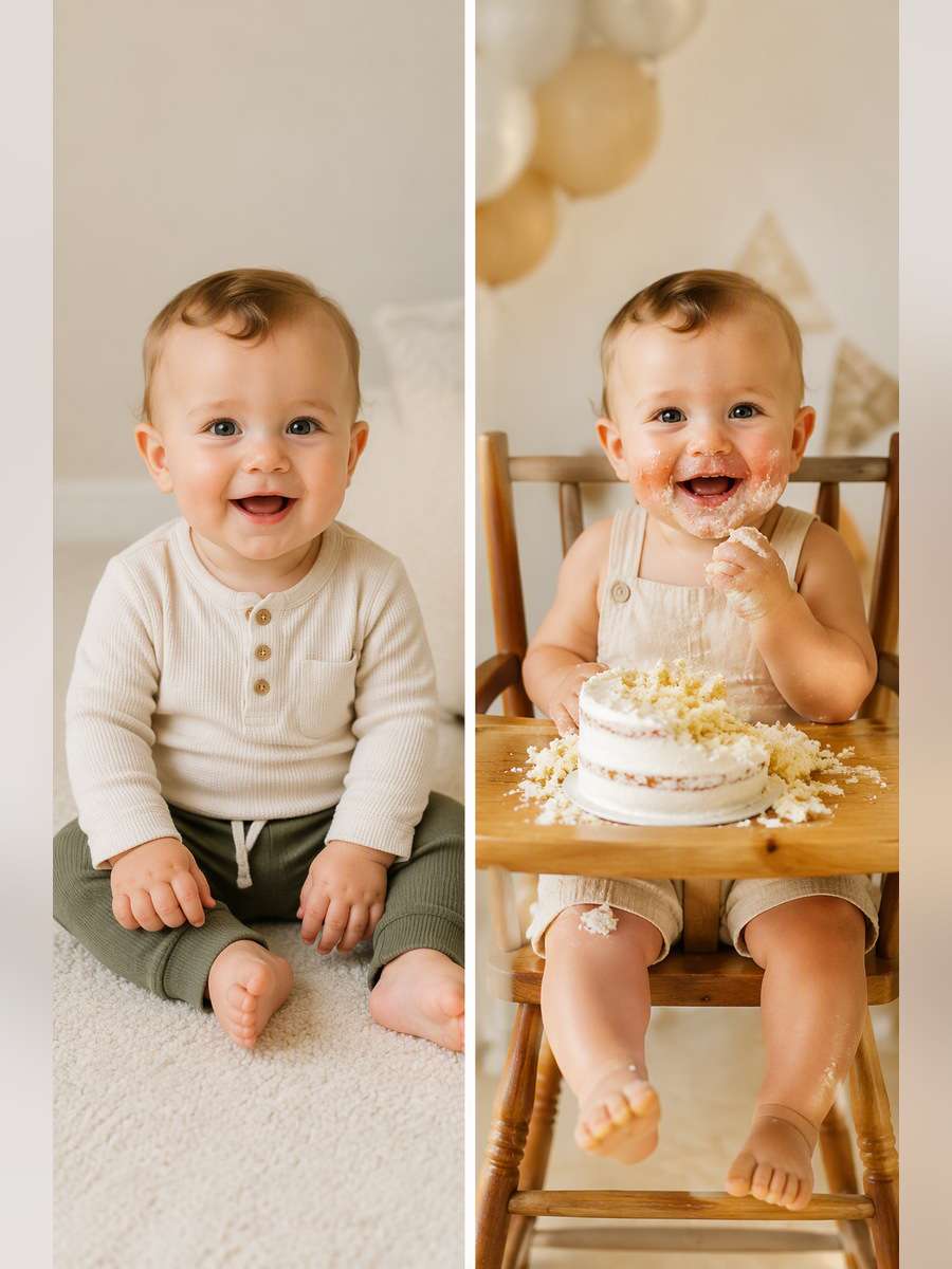 Simple Wooden High Chair Smash - illustrative image-to-image before and after