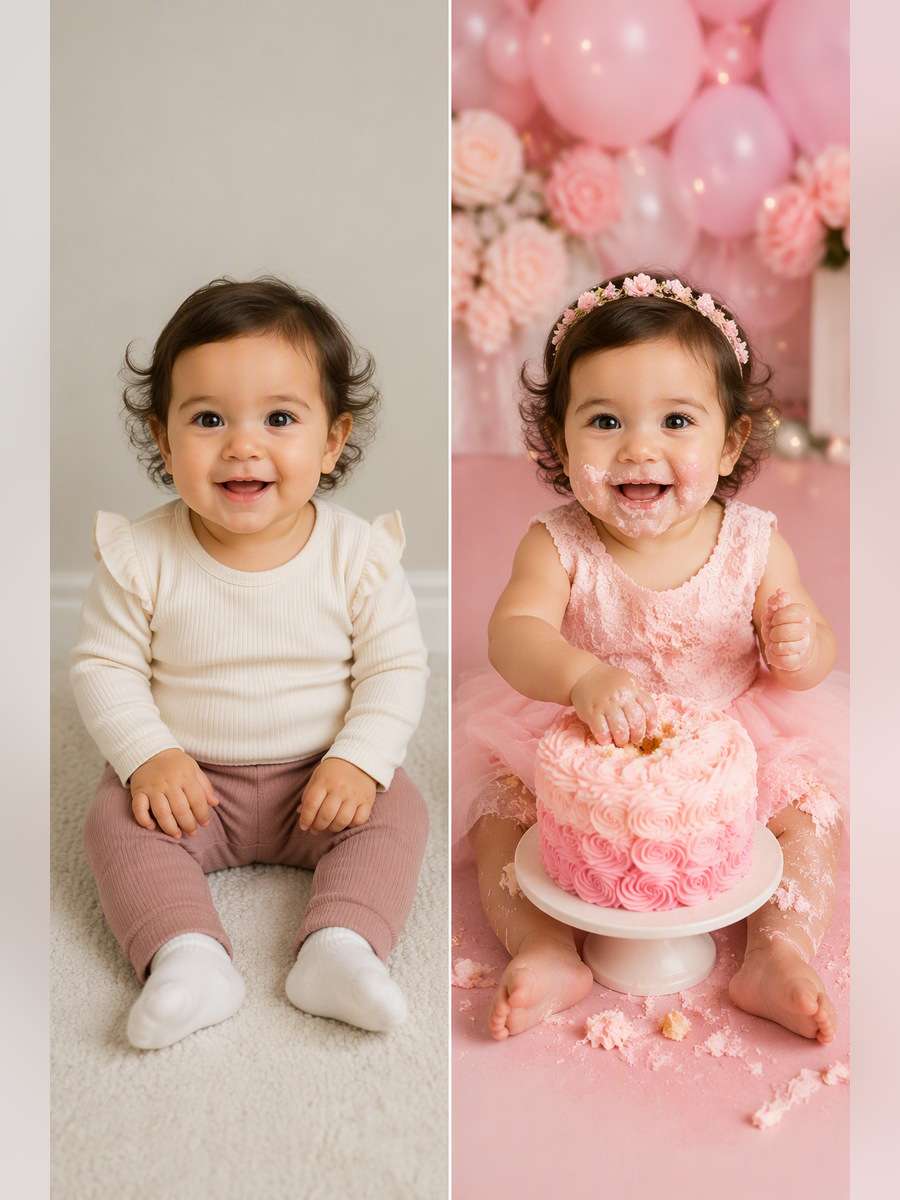 Elegant Soft-Pink Keepsake - illustrative image-to-image before and after