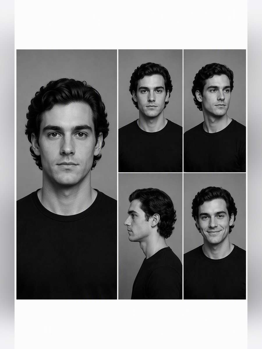 Classic 2x2 Black-and-White Test — illustrative image-to-image before and after