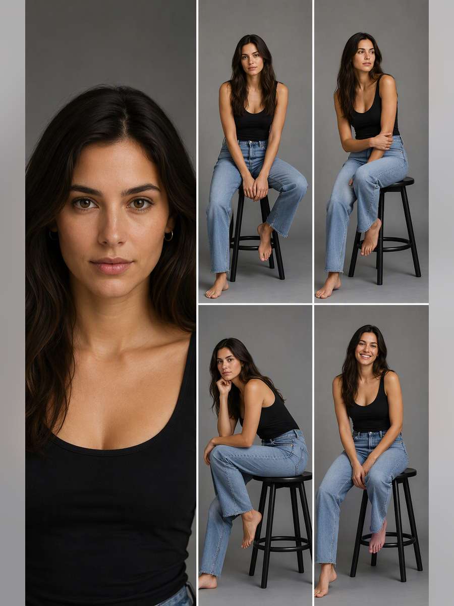 Seated Editorial Casting Series — illustrative image-to-image before and after