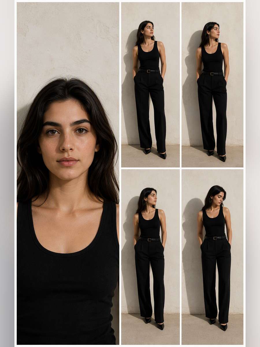 Fashion Shadow Wall Experiment — illustrative image-to-image before and after