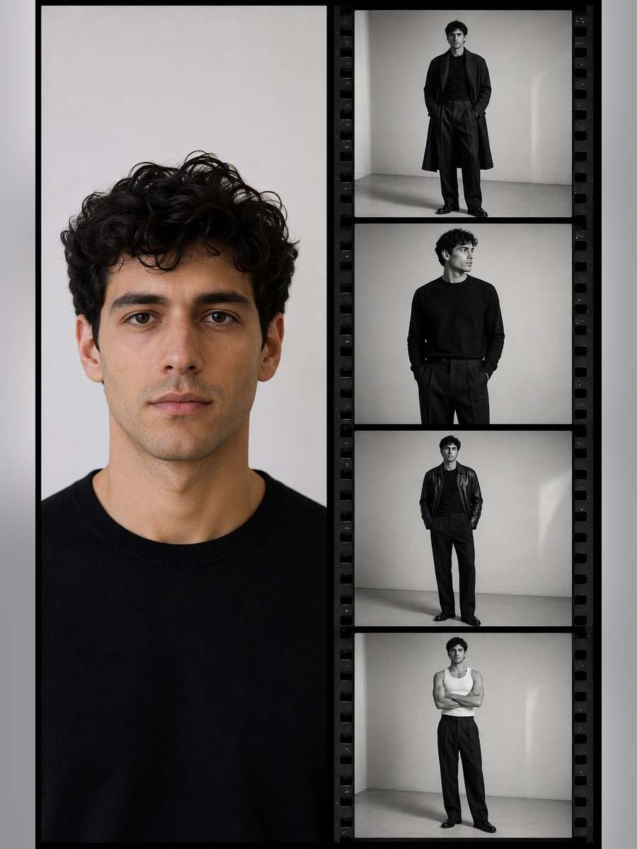 Film Strip Vertical Portraits — illustrative image-to-image before and after